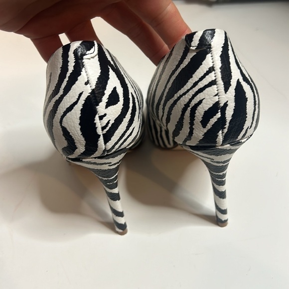 BCTEX COLL Black White Zebra Striped Heels 6.5 - Picture 3 of 5